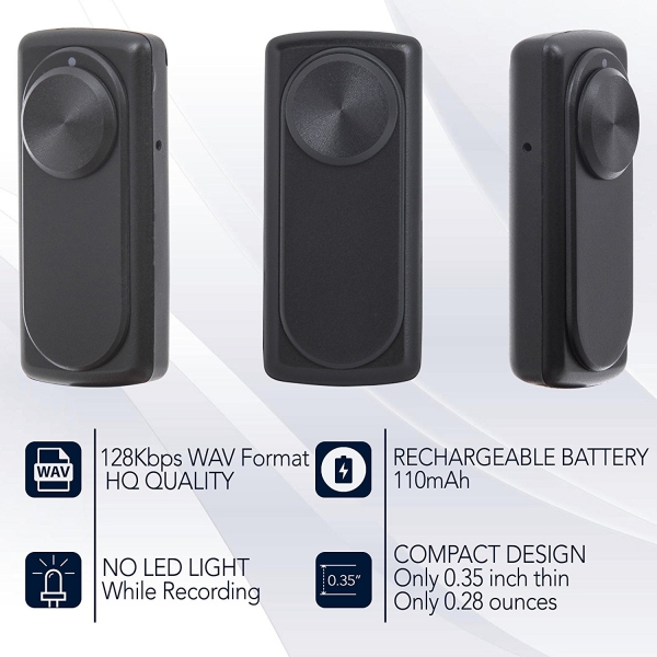 Mini Reportofon 8GB Autonomie 20 de Ore, Înregistrare Continuă și Capacitate de Stocare 90 de Ore - NANOREC [3]