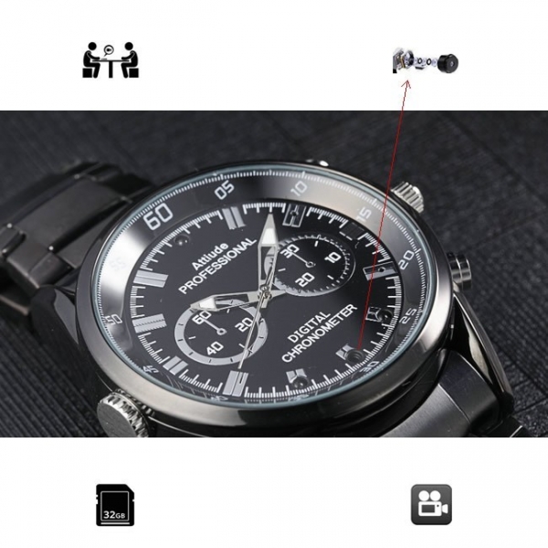 Camera video spy 1920x1080p in ceas de mana cu filmare pe timp de noapte [3]