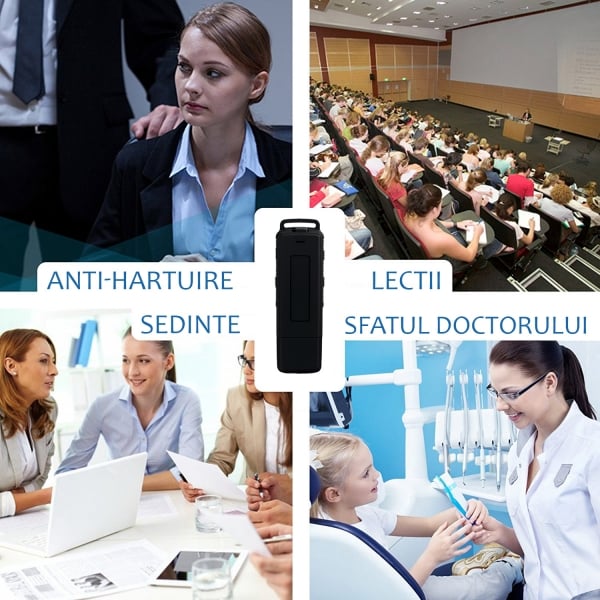 Reportofon Spion Ultra-Profesional Camuflat în Stick USB cu Activare Vocală | 4GB/282 de ore | Clear HD 384kbps/32kbps | Baterie 26 de ore | Căști Incluse | MAA-V4GB [9]