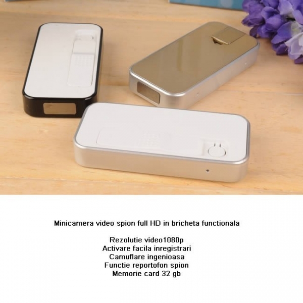 Microcamera video pentru spionaj mascata in bricheta slim, 1920x1080p [2]