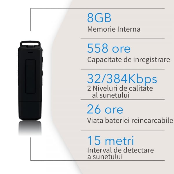 Stick USB 8Gb reportofon spion profesional 8Gb [10]
