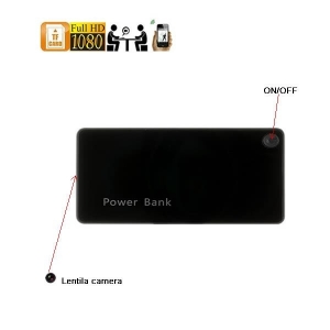 MiniCamere IP P2P - vizualizare prin internet pe telefon - Minicamera Video Spy Ascunsa in Baterie Externa Telefon DVR, Wi-Fi IP, P2P, 1920x1080p, 64GB