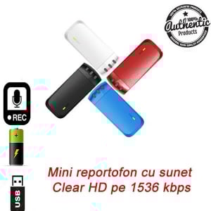 Microfoane Spion pt. MASINA - Reportofon Spy 8 GB cu Clip de Prindere la Curea – Sunet Super Clar pe 1536Kbps