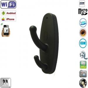 MiniCamere IP P2P - vizualizare prin internet pe telefon - Camera Video Spy Mascata in Cuier cu Wi-Fi P2P, Senzor de Miscare, Card MicroSD 32Gb