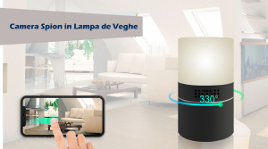 Cameră Video Spy Ascunsă în Lampă de Veghe, Rezoluție Full HD, Capacitate Stocare 128GB, Activare la Mișcare [5]