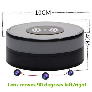 Încărcător Wireless cu Cameră Video Spy, Wi-Fi, Ip, P2P, Rezoluție 1920x1080p, Senzor de Mișcare, Lentilă 160 de Grade, 128GB [2]