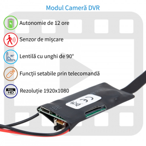 Cameră Video Spion Modul Integrabil | 8mm -12 ore - 32GB | Senzor de Mișcare și Telecomandă | MCS8MM32GB [0]