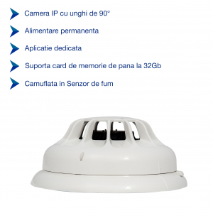 Detector de fum cu microcamera spion WI-FI Ip, hd, senzor de miscare incorporat [1]