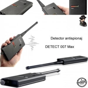 Detector Profesional de Microfoane si Camere Spion Detect 007 MAX 8 GHz, Bonus Husa Antiascultare