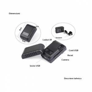 Camera video spion in incarcator, 1920x1080p, wi-fi ip, filmare pe timp de noapte, detector de miscare [2]