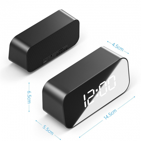 Camera video Integrata in Ceas de Birou cu Rezolutie 4K, IP WI-FI, P2P, 128GB si Senzor de Miscare [3]