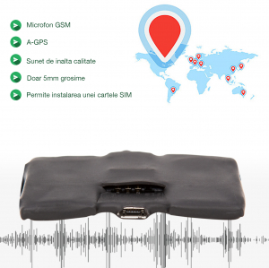 Microfon Spion Hibrid Profesional cu Modul Gsm cu Activare Vocala + Reportofon + AGPS, Magnet, FLYRIB008, 2750 Ore Stocare [1]