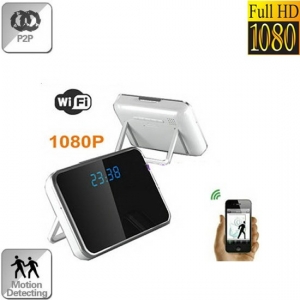 Microcamera spion wi-fi ip p2p ascunsa in ceas de birou,senzor miscare,32Gb,1080p [1]