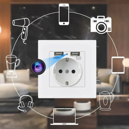 Priza cu Camera Spion Integrata Wi-Fi, Full HD și Senzor Mișcare, CAMIP105BW [2]