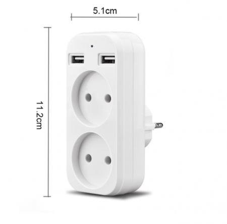 Priza Dubla cu Camera Spion Full HD 1080P, Conexiune Wi-Fi si Senzor de Miscare, CAMIP106BW [2]