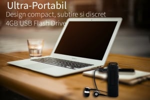 Reportofon Spion Ultra-Profesional Camuflat în Stick USB cu Activare Vocală | 4GB/282 de ore | Clear HD 384kbps/32kbps | Baterie 26 de ore | Căști Incluse | MAA-V4GB [3]