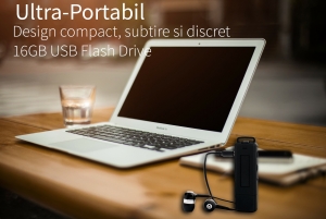 Reportofon Spion cu Activare Vocala in Stick USB, 16Gb-1128 de ore, 26 de ore autonomie, Ultra-Profesional [2]