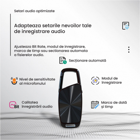 Reportofon Tip Breloc chei cu memorie 16 Gb, Autonomie 22 ore, Kelly016Gb [5]