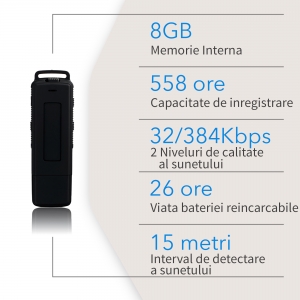 Stick USB 8Gb reportofon spion profesional 8Gb [9]
