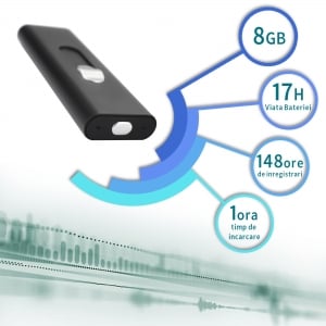 Stick usb de memorie reportofon spion cu activare la voce  8 Gb - 147 ore SR089GB22 [3]