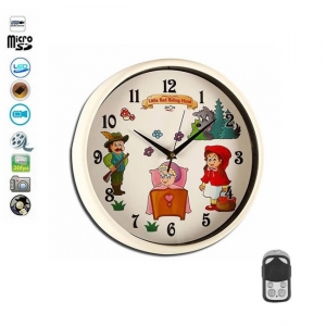 Ceas de perete camera spion pentru camera copiilor, senzor de miscare, telecomanda, card microSD 32Gb [2]