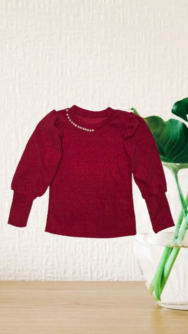 Bluze fete cu perlute la gat [1]