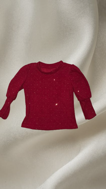 Bluza fetite rosie din material gros si moale. [1]