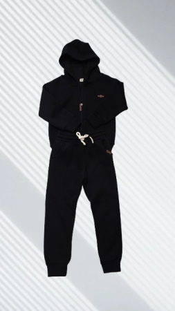 Treninguri - Trening negru din bumbac gros