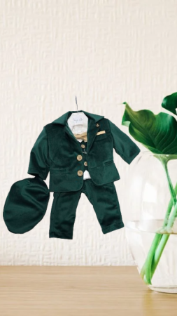bolerou - Costum botez din catifea complet 6 piese.