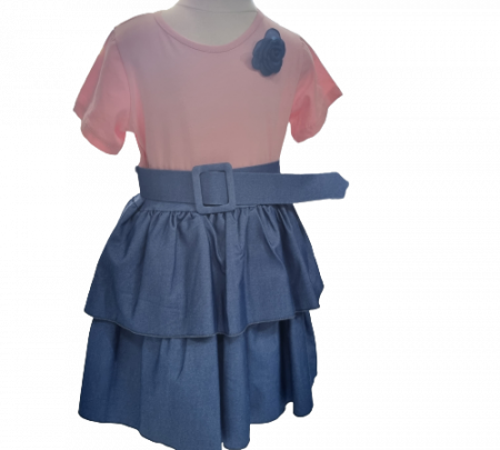 Rochiţe - Rochie cu volane si curea in talie