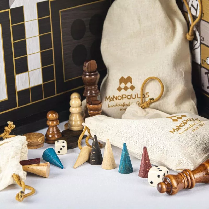 4 in 1 Joc de table joc de sah Ludo si Snakes Caseta 34x34cm Design Modern [6]