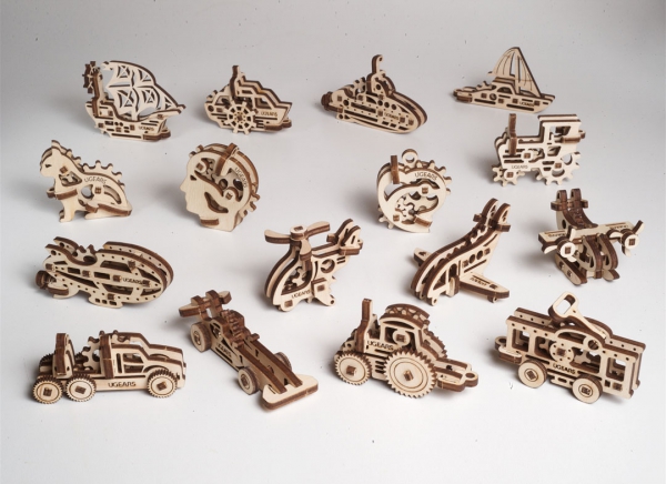 Puzzle 3D Fidget Vehicule din Lemn Ugears [7]