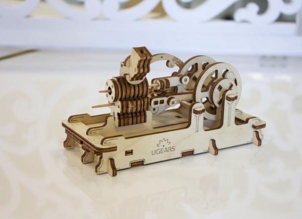Puzzle 3D Motor Pneumatic din Lemn Ugears [2]