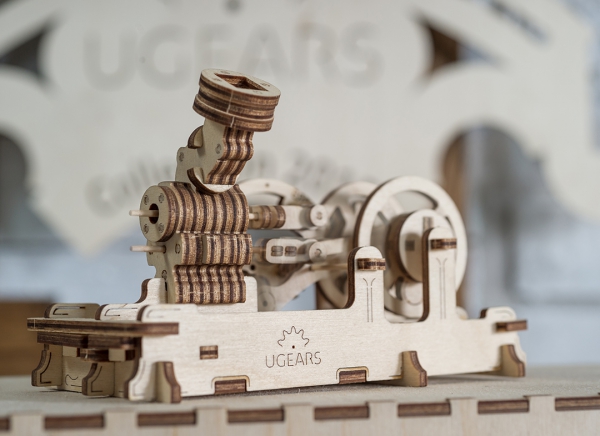 Puzzle 3D Motor Pneumatic din Lemn Ugears [5]