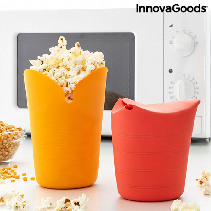 Aparat popcorn fara ulei, Popbox pliabil, din silicon [2]