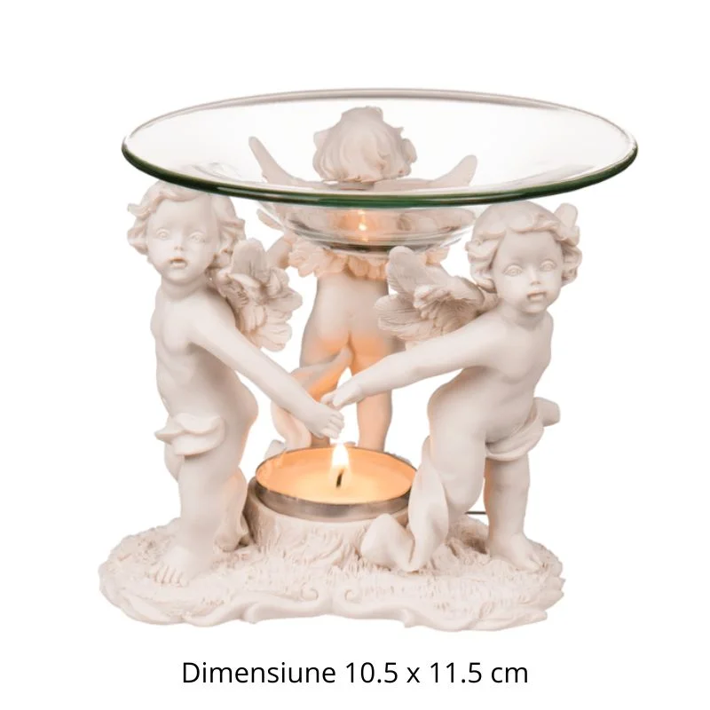 Arzator ulei divin cu ingerasi si suport sticla [3]