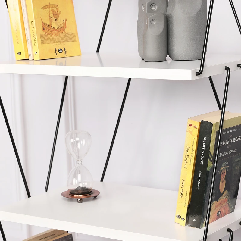 Balaban Biblioteca alba moderna cu rafturi, organizare eficienta [10]