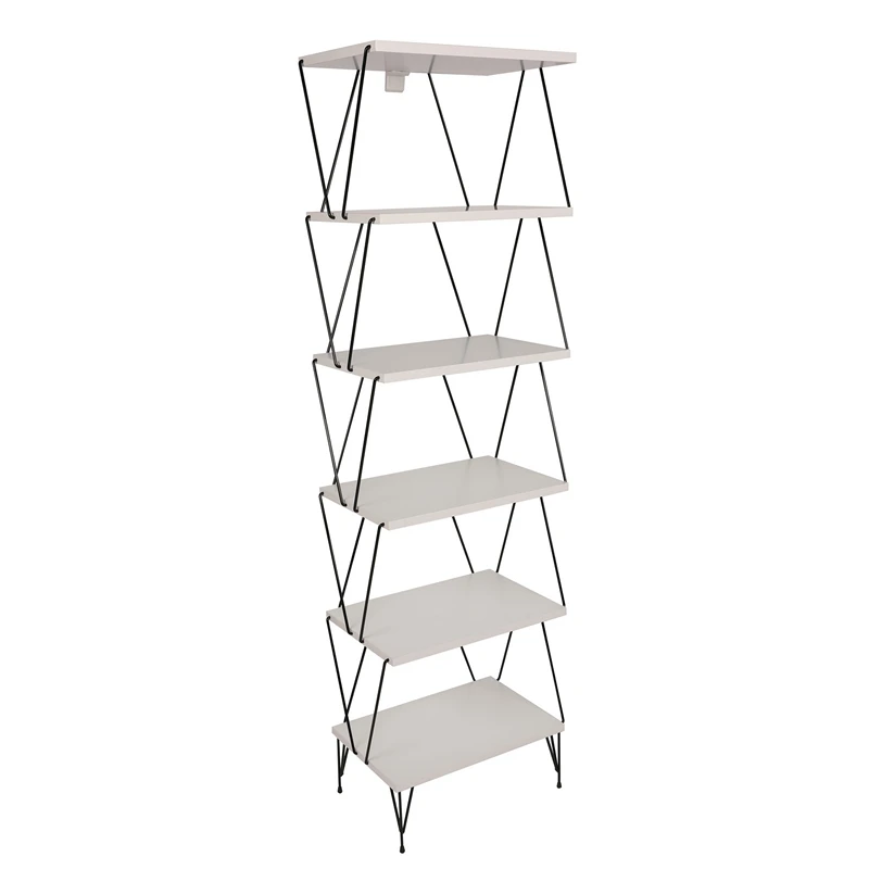 Balaban Biblioteca alba moderna cu rafturi, organizare eficienta [6]