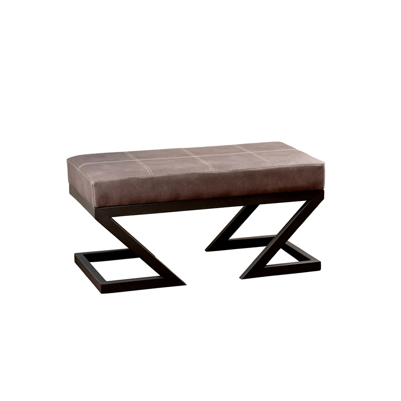 Bancheta Ago antracit, cadru metalic, tapiterie piele ecologica, design modern [3]