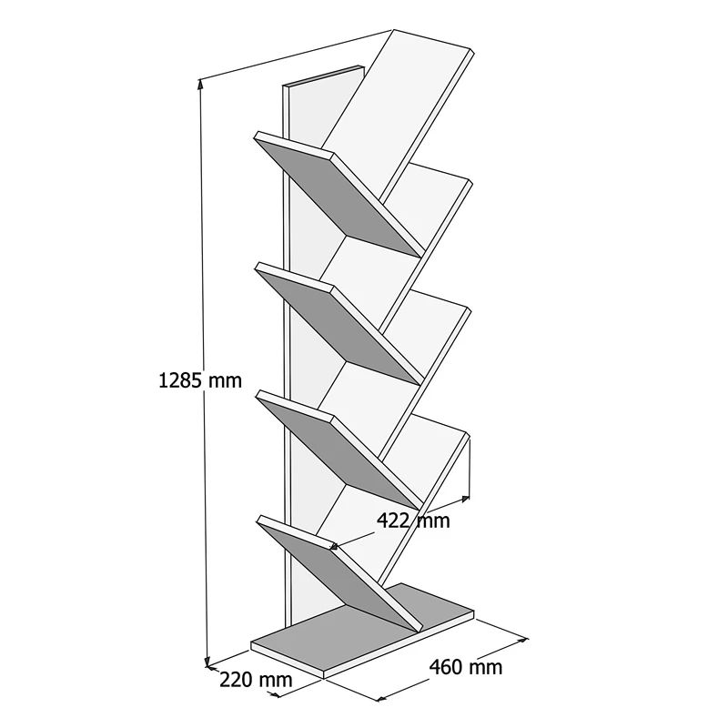 Biblioteca Hitt alba, design modern, forma de arbore [4]
