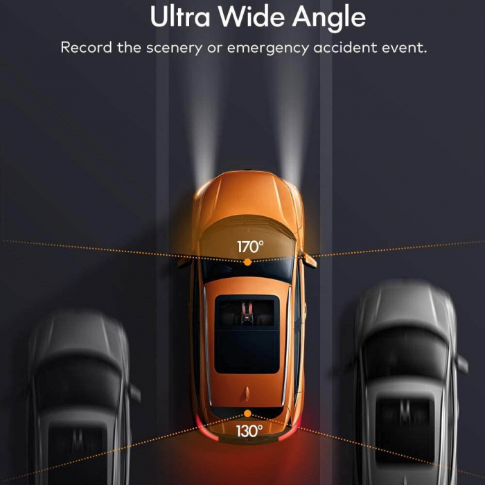 Camera auto DVR Dubla Apeman C550, Full HD, Bord si Spate, Detector miscare, Mod parcare, Filmare in bucla [4]