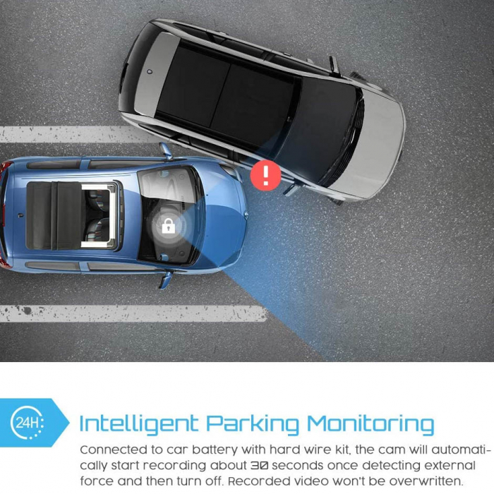 Camera auto DVR Dubla Crosstour CR750, Full HD, Bord si Interior, Night Vision, Mod parcare, Filmare in bucla [3]