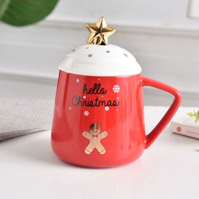 Cana Cadou cu lingurita, Hello Christmas, 450 ml [4]