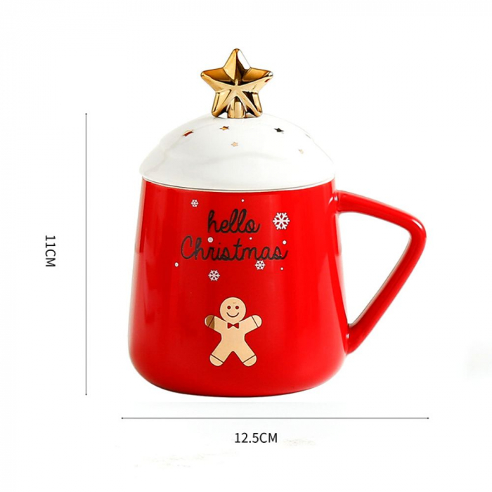 Cana Cadou cu lingurita, Hello Christmas, 450 ml [7]