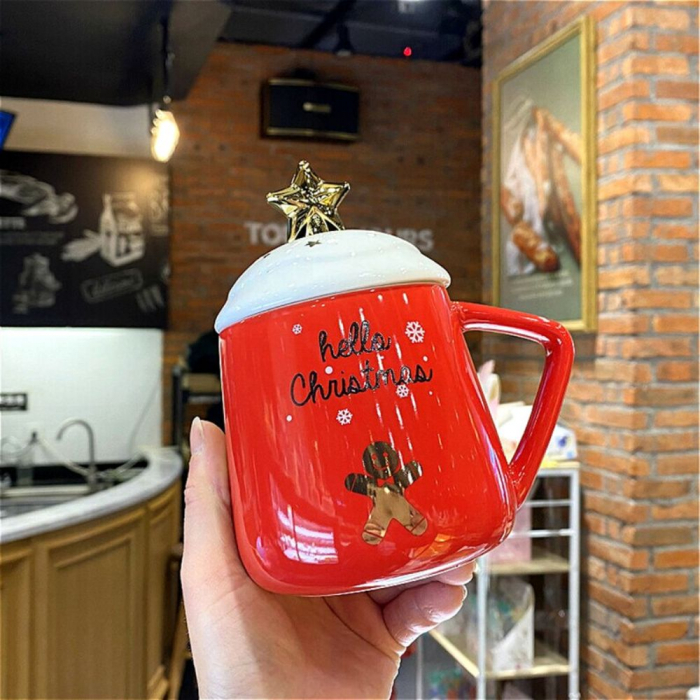 Cana Cadou cu lingurita, Hello Christmas, 450 ml [5]