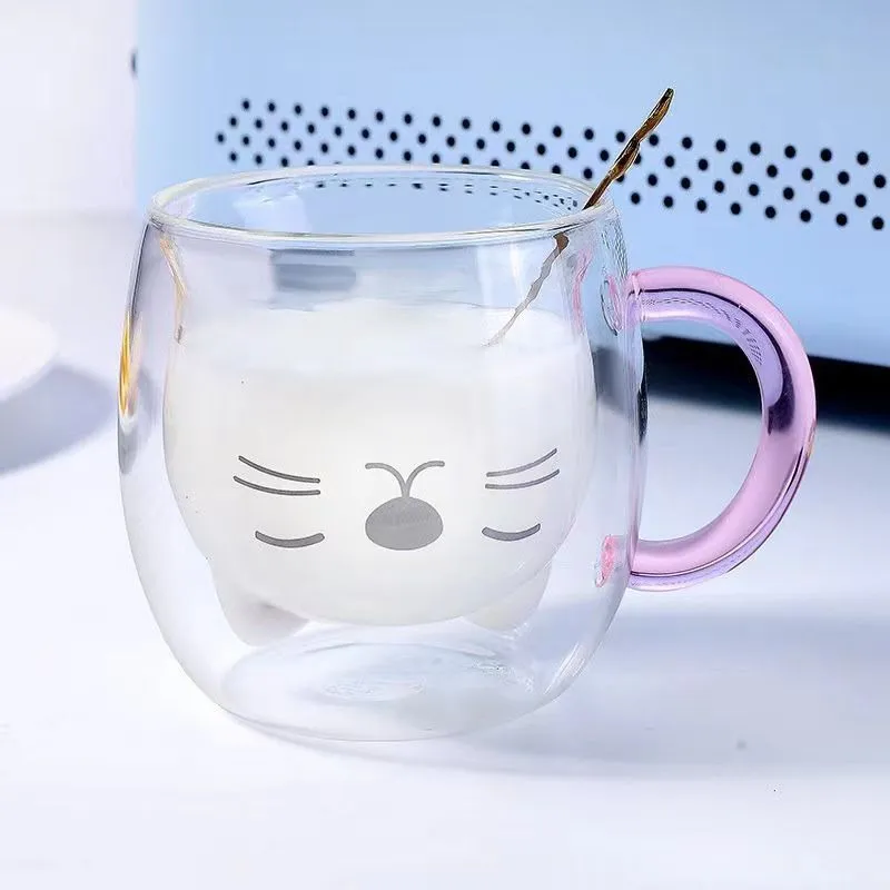 Cana cu Pereti Dubli Pink Cat [3]