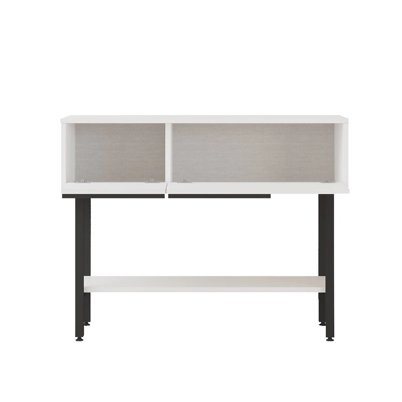 Comoda alba cu picioare metalice si cu oglinda, 100x76 cm [3]