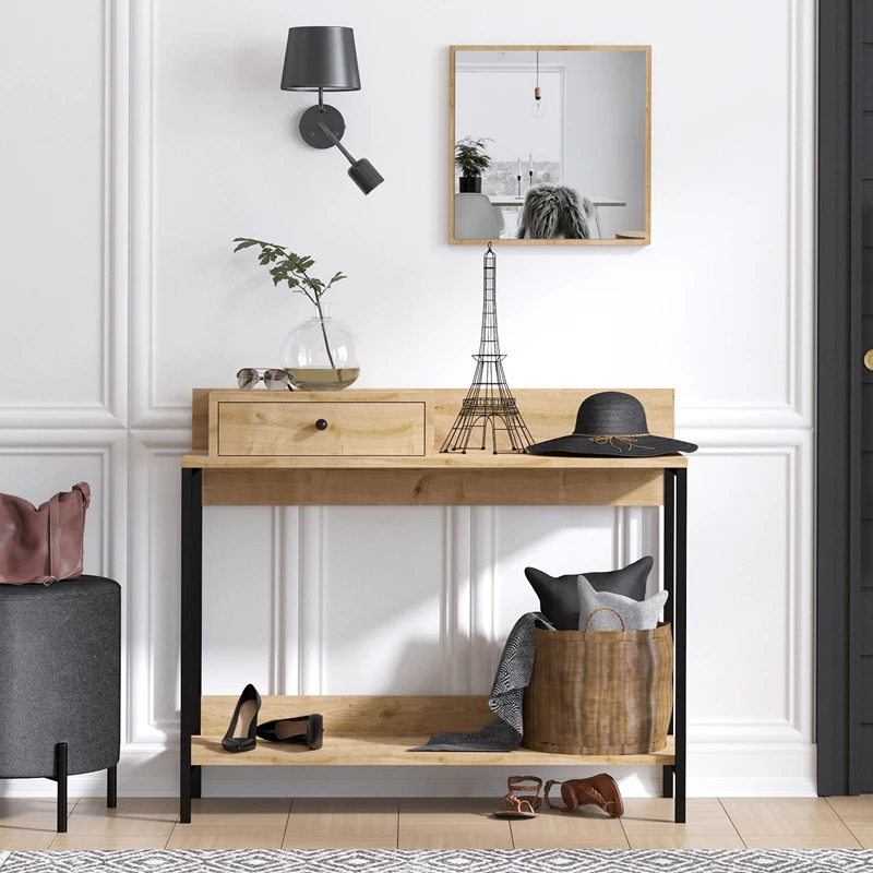 Comoda Jan, stejar safir, 100 cm, oglinda inclusa, design modern [2]