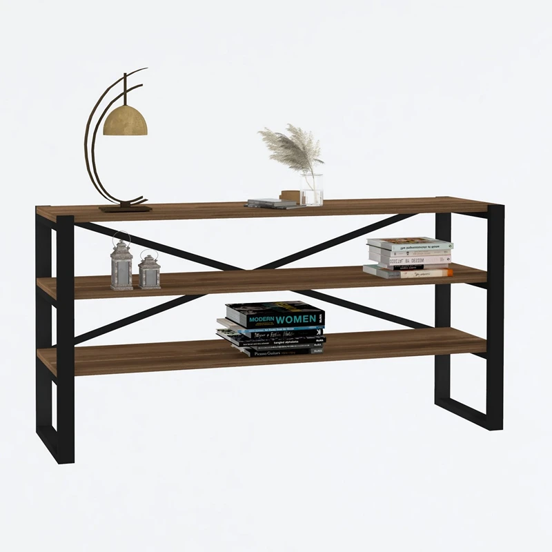 Comoda Natali, stil industrial, nuc, cadru metalic, spatii depozitare, 120 cm [3]