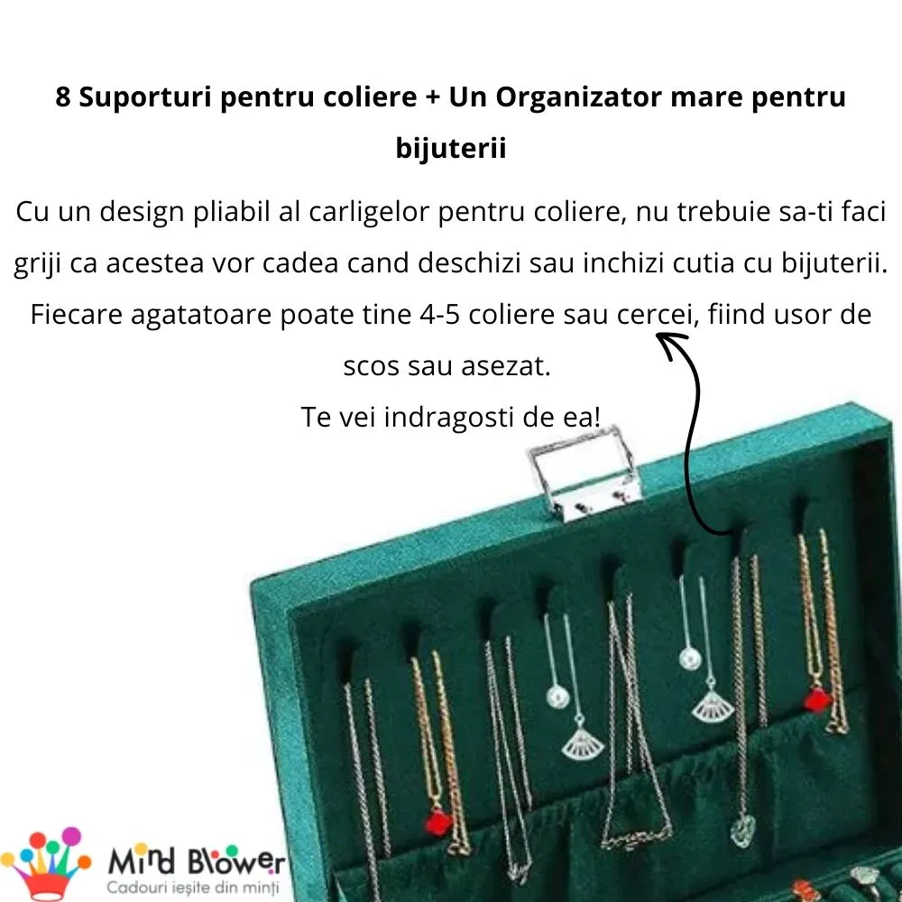 Cutie bijuterii, cu cheita, Verde smarald [15]